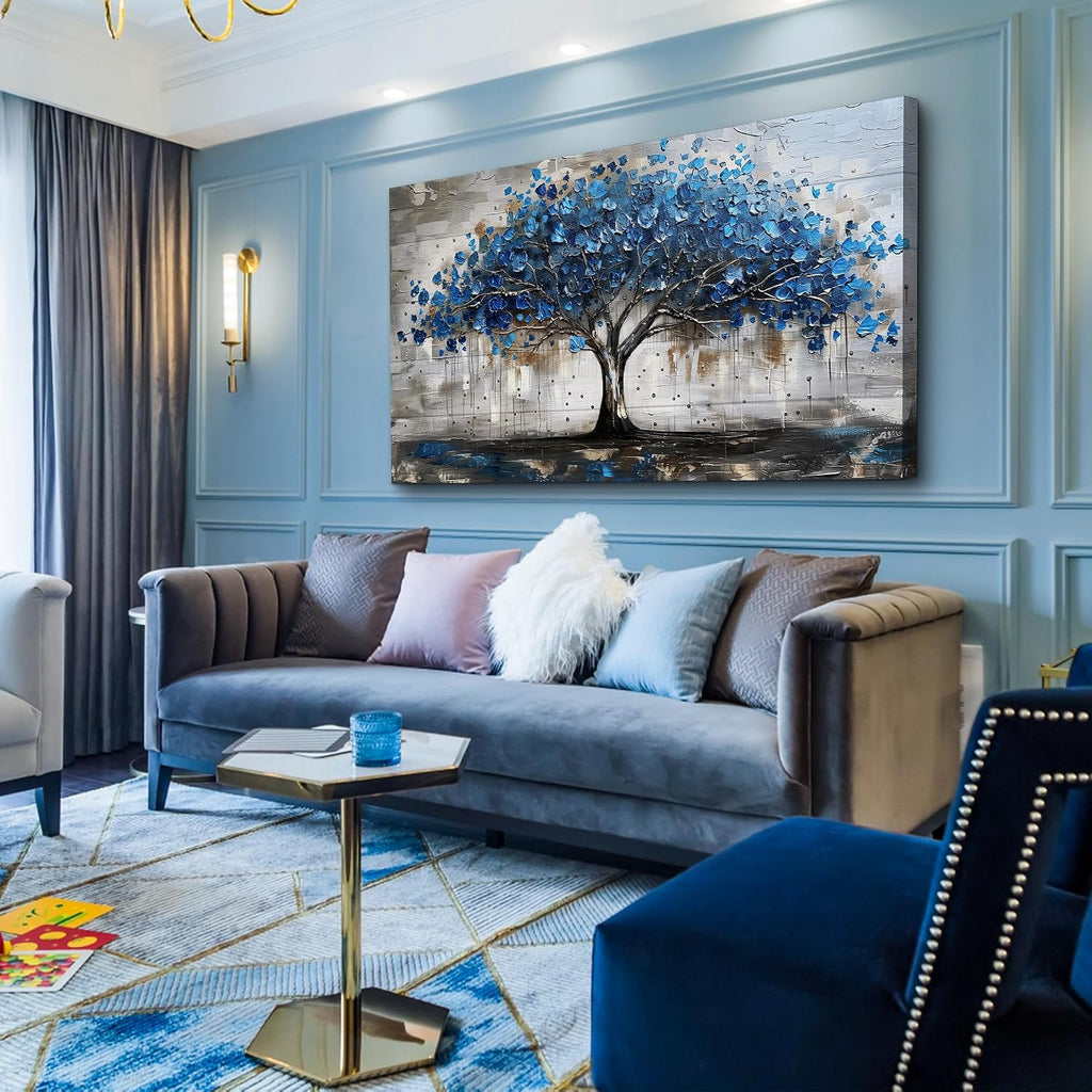 Lapremoly Framed Wall Art For Office Wall Decor For Living Room Bedroom Decor Tree Panoramic Landscape Wall Paintings Canvas Prints Textured Abstract Pictures Artwork Modern Home Decoration 30'X60'