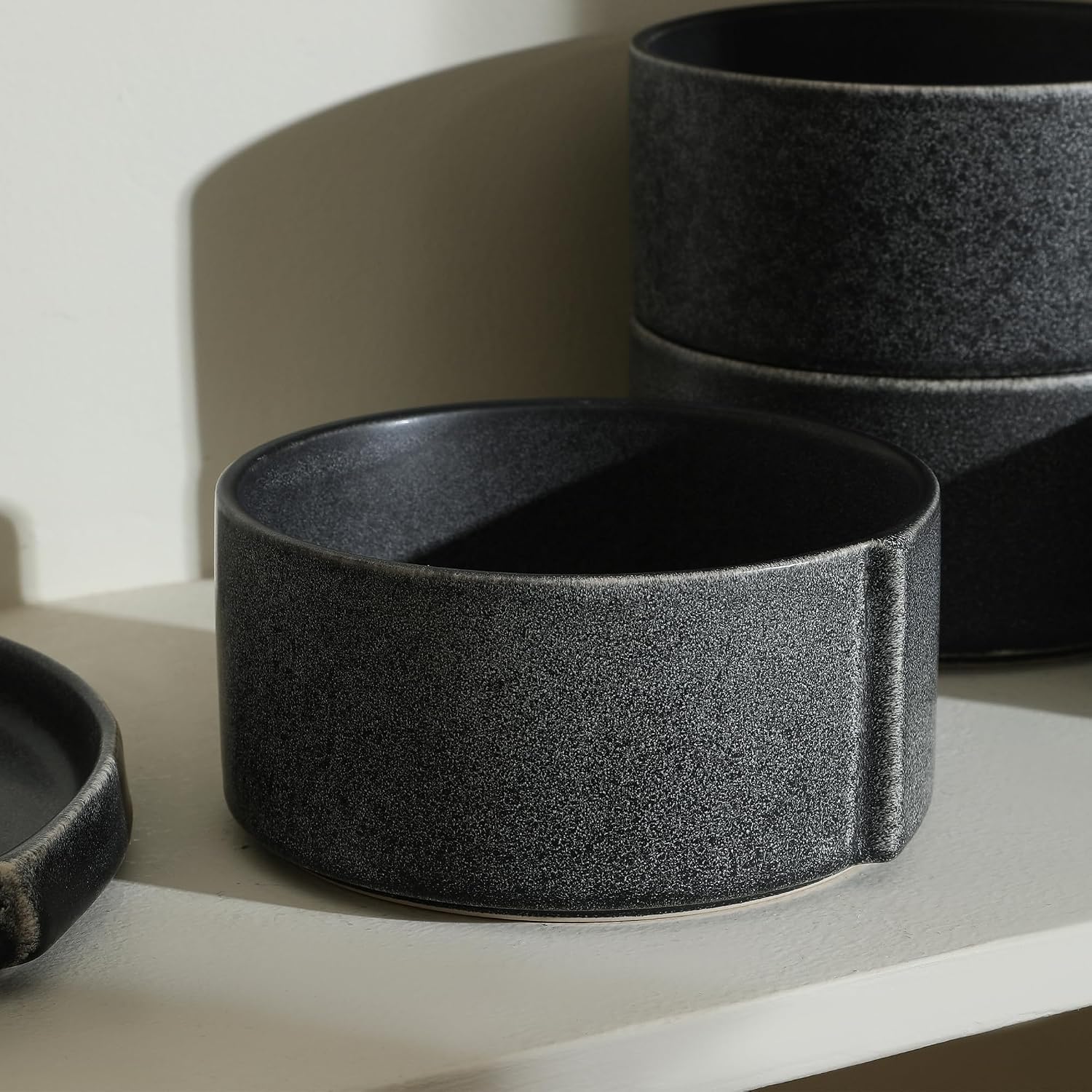 Stone Lain Bao 4-Piece Bowl Set Stoneware, Charcoal