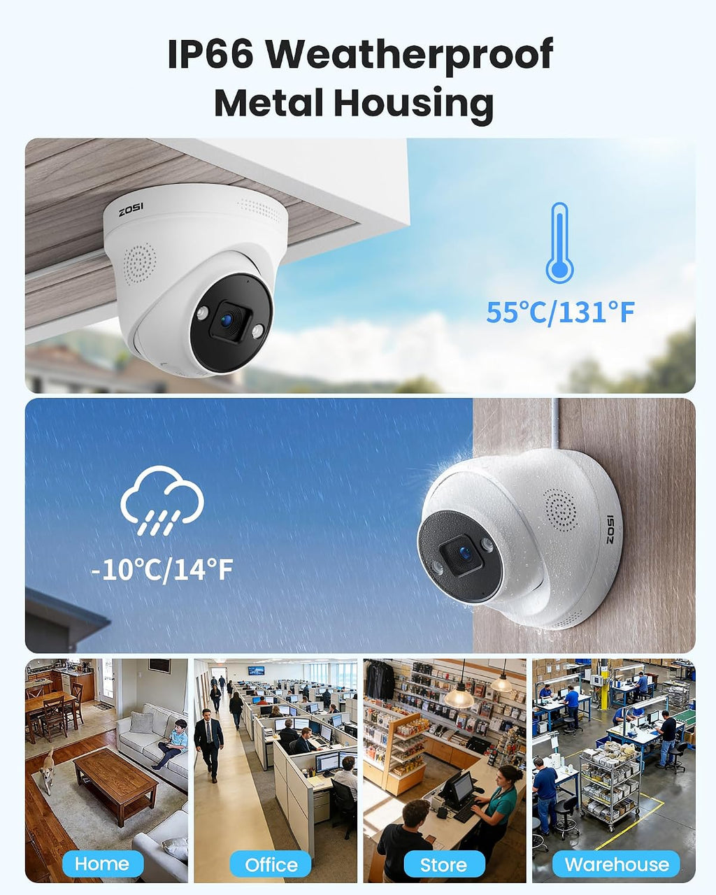 ZOSI 32CH 4K PoE Security Camera System,16 Port 32CH 8MP Dual-Disk NVR with 4TB HDD,Face/Person/Vehicle Detection,2 Way Audio,Night Vision,10pcs 4K Indoor Outdoor PoE IP Cameras,for 24/7 Recording