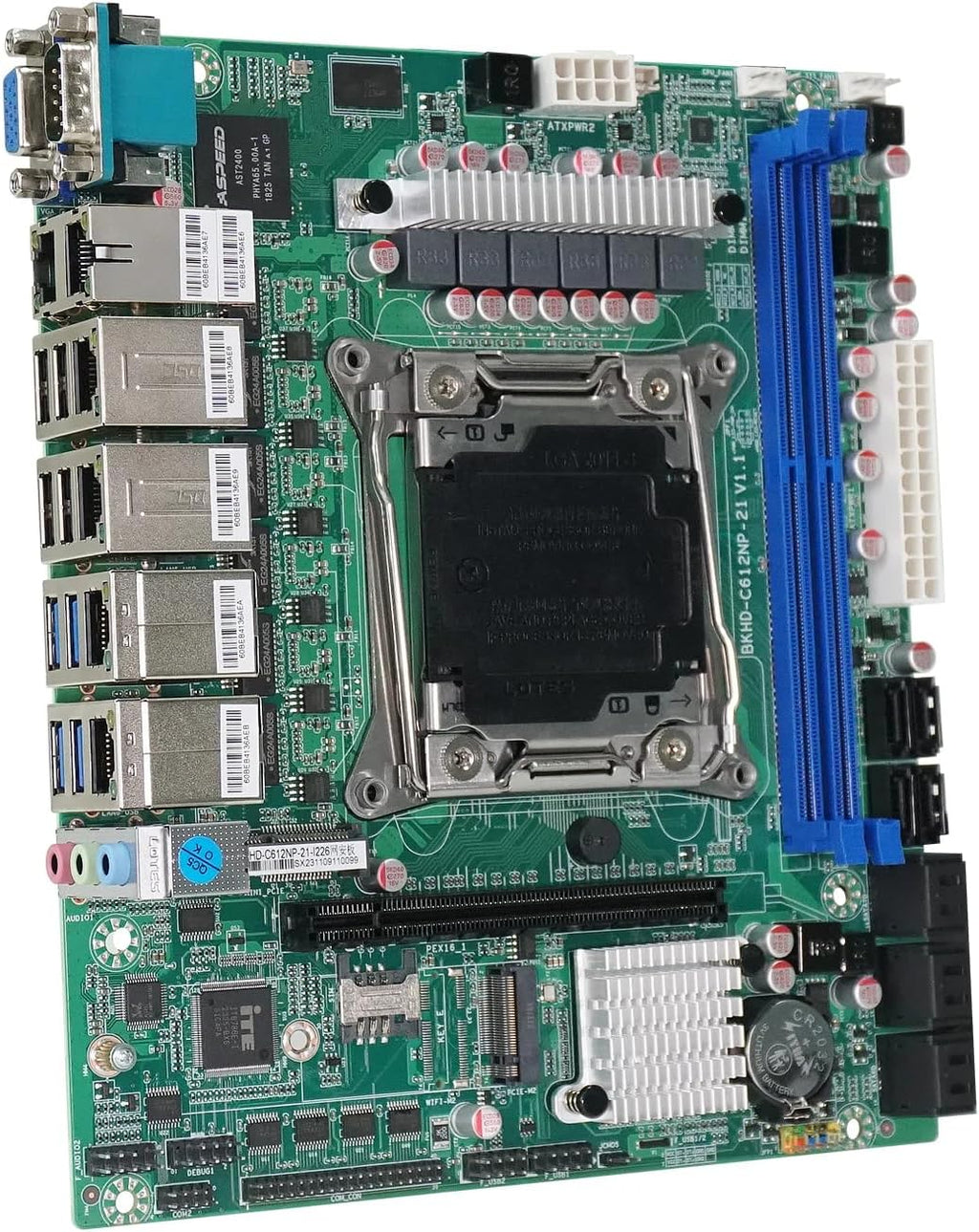C612 NAS Motherboard Slot 10xSATA 1*M.2_ NVME PCIE ×1 LGA2011-3 for NAS Router Sever 6x2.5GbE I226 DDR4 RAM Memory