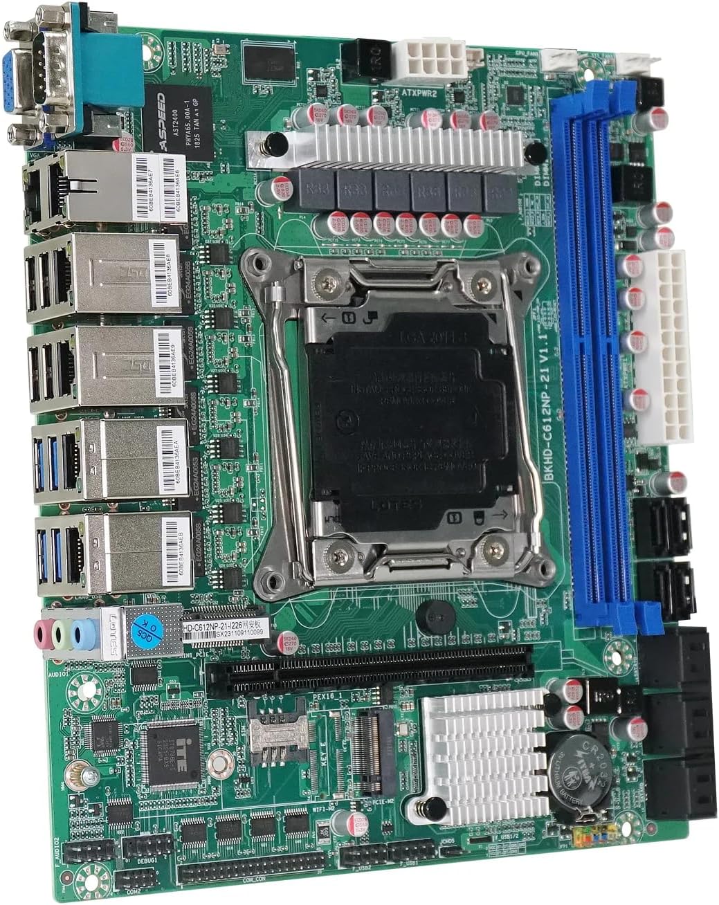 C612 NAS Motherboard Slot 10xSATA 1*M.2_ NVME PCIE ×1 LGA2011-3 for NAS Router Sever 6x2.5GbE I226 DDR4 RAM Memory