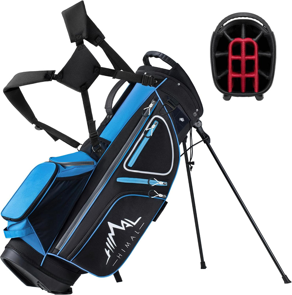 GoHimal 14 Way Golf Stand Bag, Golf Bags for Men with Stand, Top Dividers Ergonomic with 10 Pockets Golf Club Bags