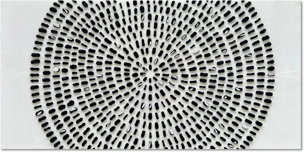 Art 30x60 inch Hand Painted Black and White Abstract Texture Art Oil Painting Large Modern Art Canvas Wall Decoration Painting