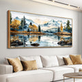 ERQINHUA Large Abstract Wall Art Living Room Wall Decor for Bedroom Office Decoration Watercolour Paint Tree Lakeside Landscapes Picture Canvas Artwork Home Decor Ready to Hang 32x72 In Wood Framed