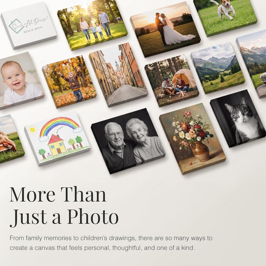 Smile Art Design Custom Canvas Print – Personalized Photo Wall Art, Made to Order in USA, Premium Canvas, Gallery Wrapped