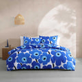 Marimekko - King Duvet Cover Set, Cotton Percale Reversible Bedding with Matching Shams, Floral Home Decor (Unikko Blue, King)