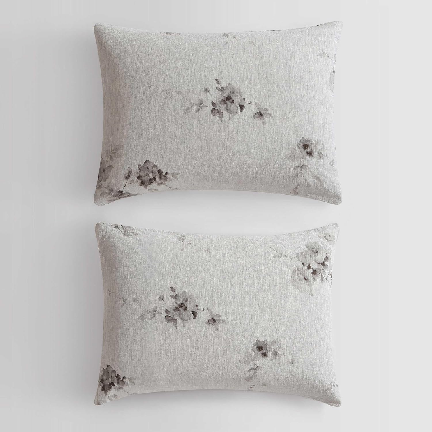 Calvin Klein - Queen Duvet Cover Set, Soft Cotton Bedding, Floral Home Decor (Aquarelle Floral Grey, Queen)