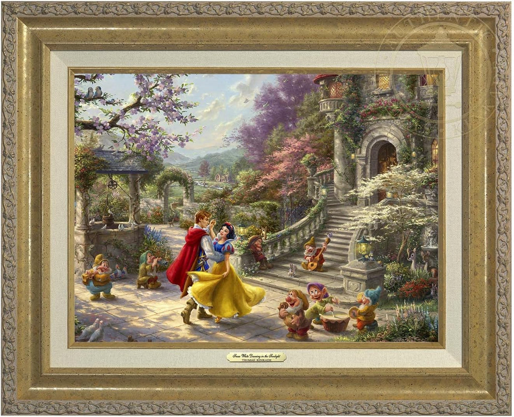 Thomas Kinkade Studios Snow White Dancing in the Sunlight 12' x 16' Canvas Classics Gold Frame