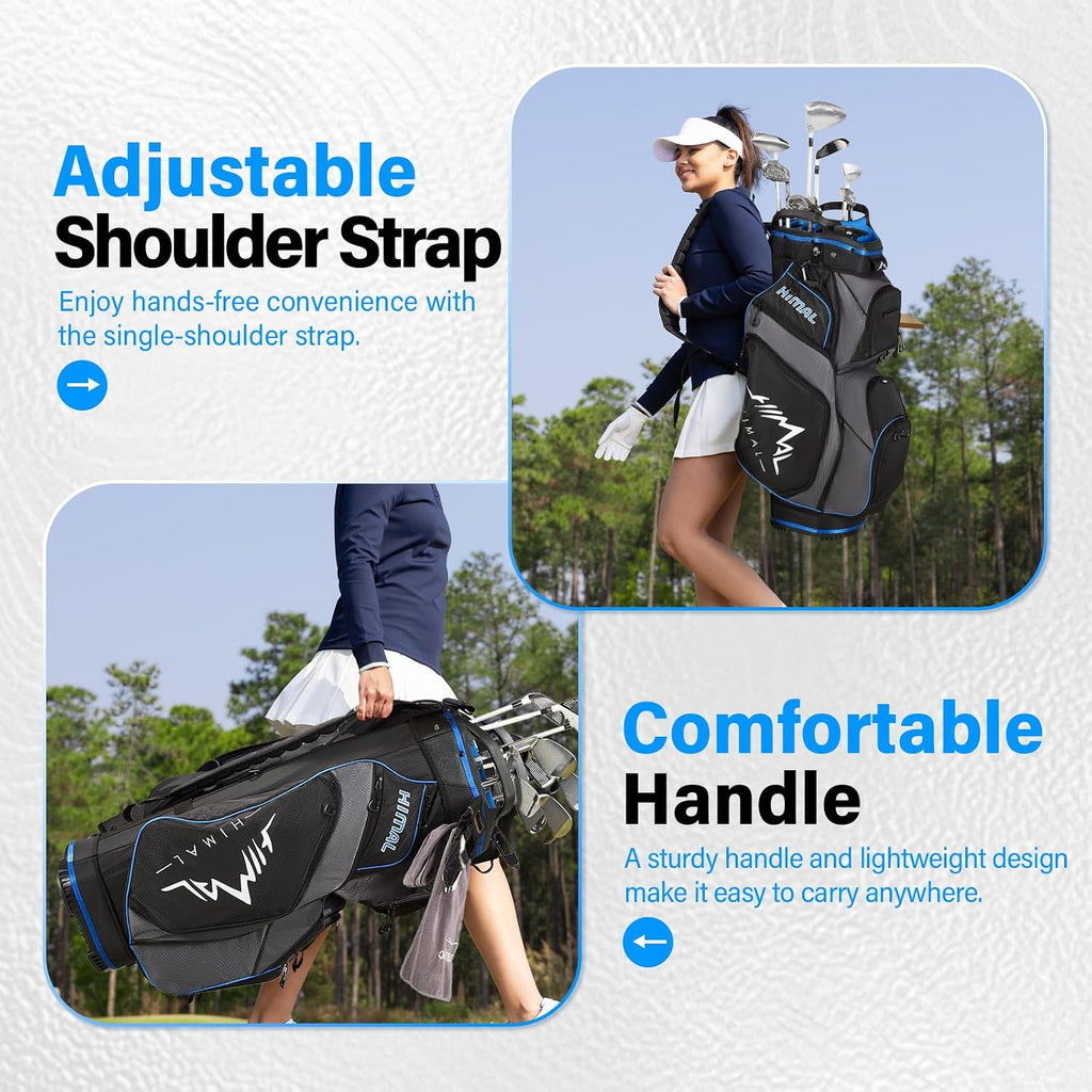 uniHimal 14-Way Golf Cart Bag, Full Length Premium Golf Bag for Men with Cooler Pocket, Handles and Rain Cover