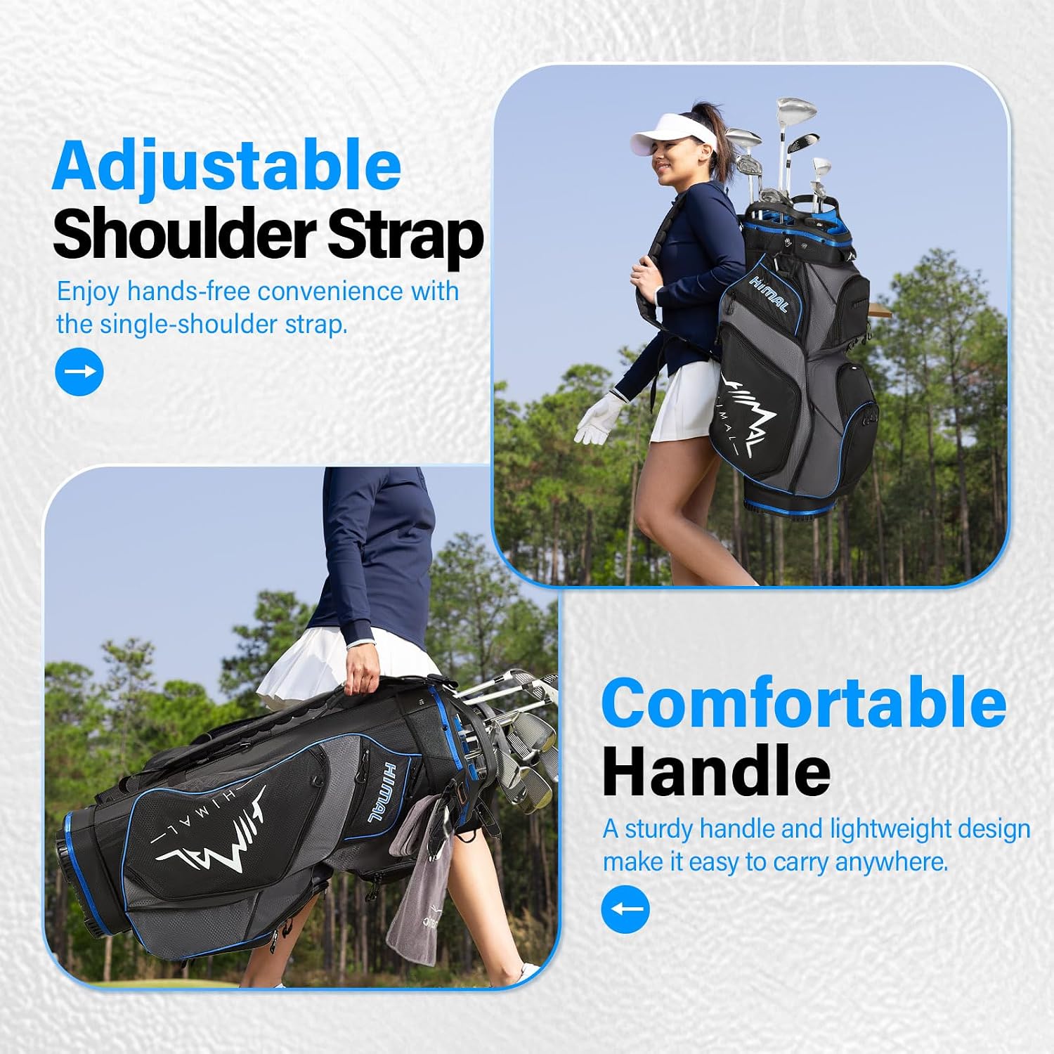 uniHimal 14-Way Golf Cart Bag, Full Length Premium Golf Bag for Men with Cooler Pocket, Handles and Rain Cover