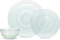 Fortessa Jupiter Hobnail Glass, 12 Piece Dinnerware Set (Service for 4), Sage Green