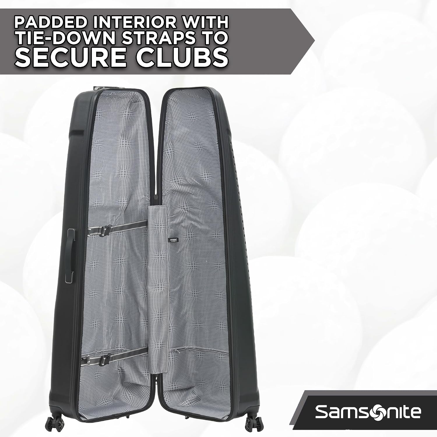 Samsonite Tour Premier Golf Hard Case Golf Travel Bag, Lightweight & Durable ABS Shell, 360 Degree Multi-Directional 'Shark Wheels'