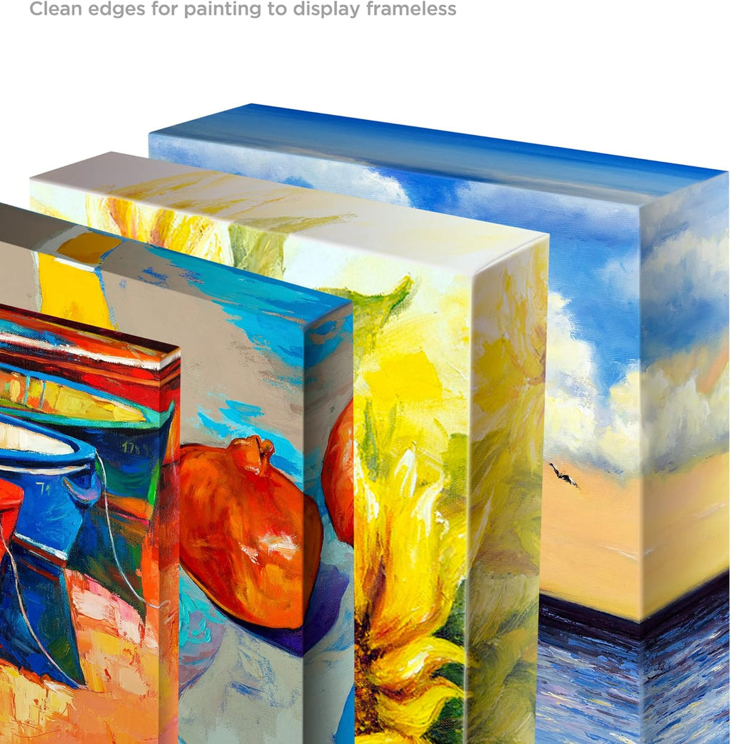 Creative Mark The Edge Deluxe Cotton 1-1/2' Deep Stretched Canvas for Painting, 48x72 Pack of 3, 14oz. Primed Weight, Universal Archival Priming, Medium Tooth, Hand-Stretched Canvas for Painters