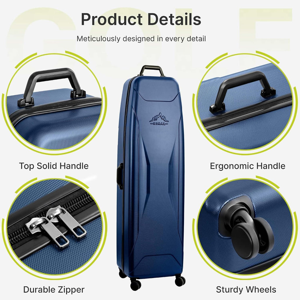 uniHimal Hard Case Golf Travel Bag with Wheels - PC Hard Shell Design Waterproof, Durable & Large Capacity - Golf Travel Case for Golf Clubs Ultimate Protection.