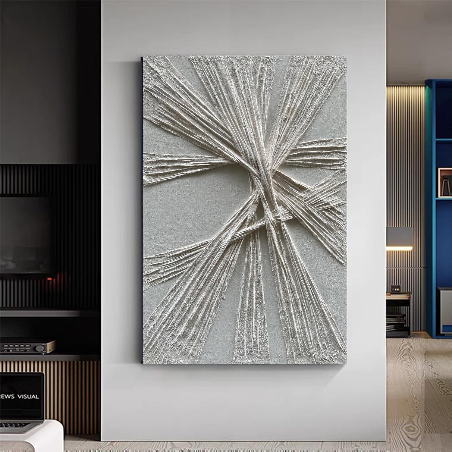 NANKAI Art Hand-painted thick texture White Oil painting Modern Abstract art 45x30 inch home wall art decorative painting