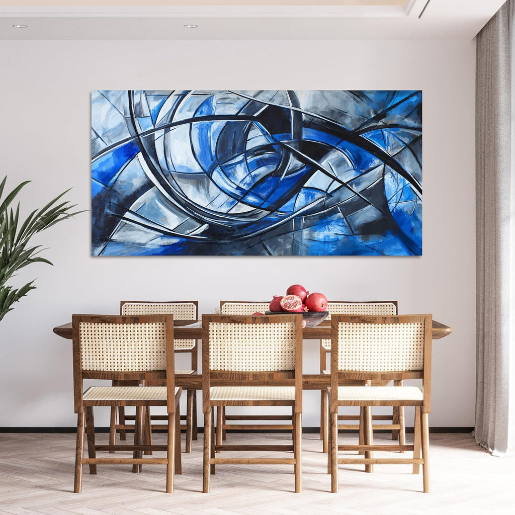 Abstract Wall Art Decor Oversized Wall Art Pictures for Living Room Abstract Canvas Art Wall Decor Modern Large Blue Wall Art Prints Black and White Wall Art Decor Bedroom Office Decor 29' X 58'