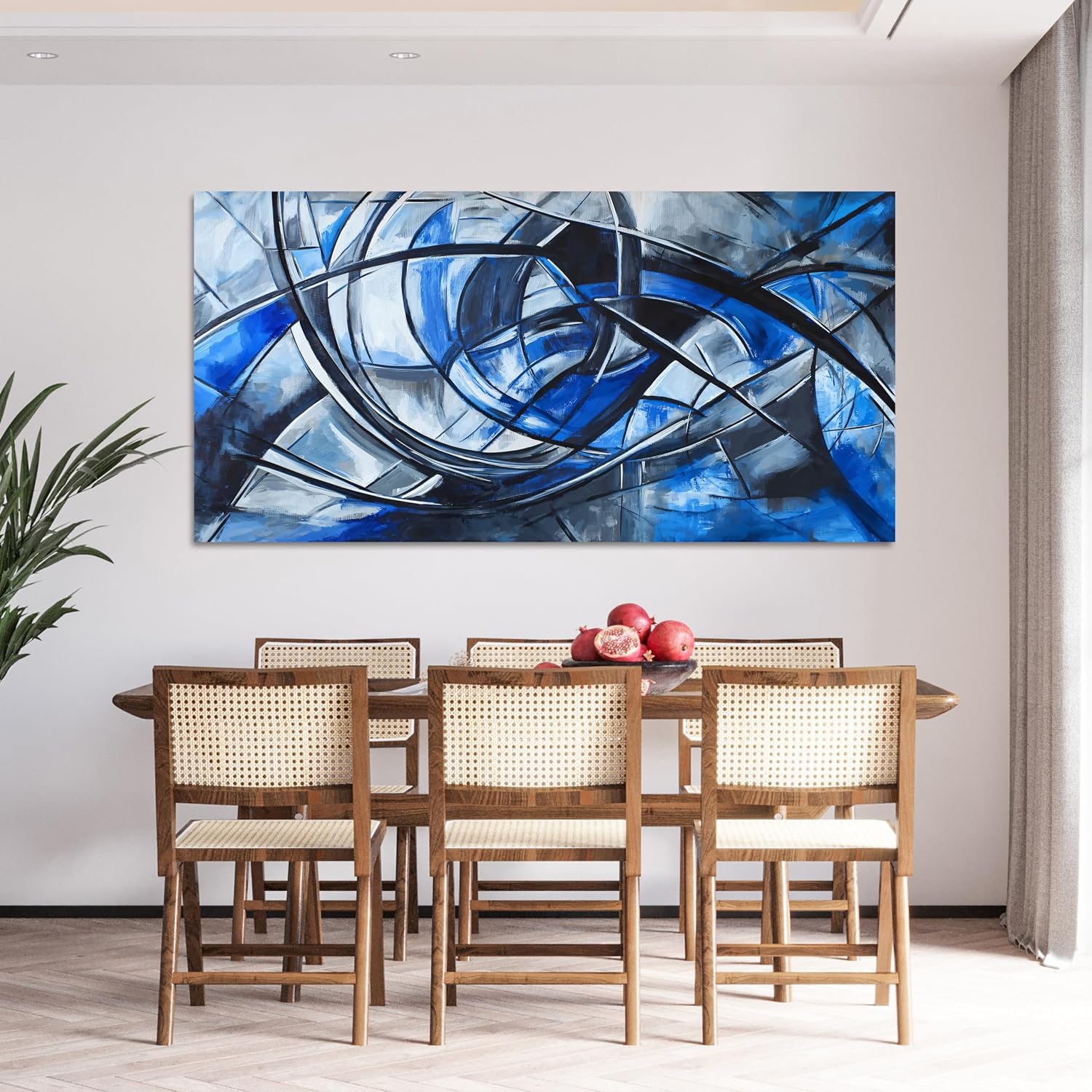 Abstract Wall Art Decor Oversized Wall Art Pictures for Living Room Abstract Canvas Art Wall Decor Modern Large Blue Wall Art Prints Black and White Wall Art Decor Bedroom Office Decor 29' X 58'