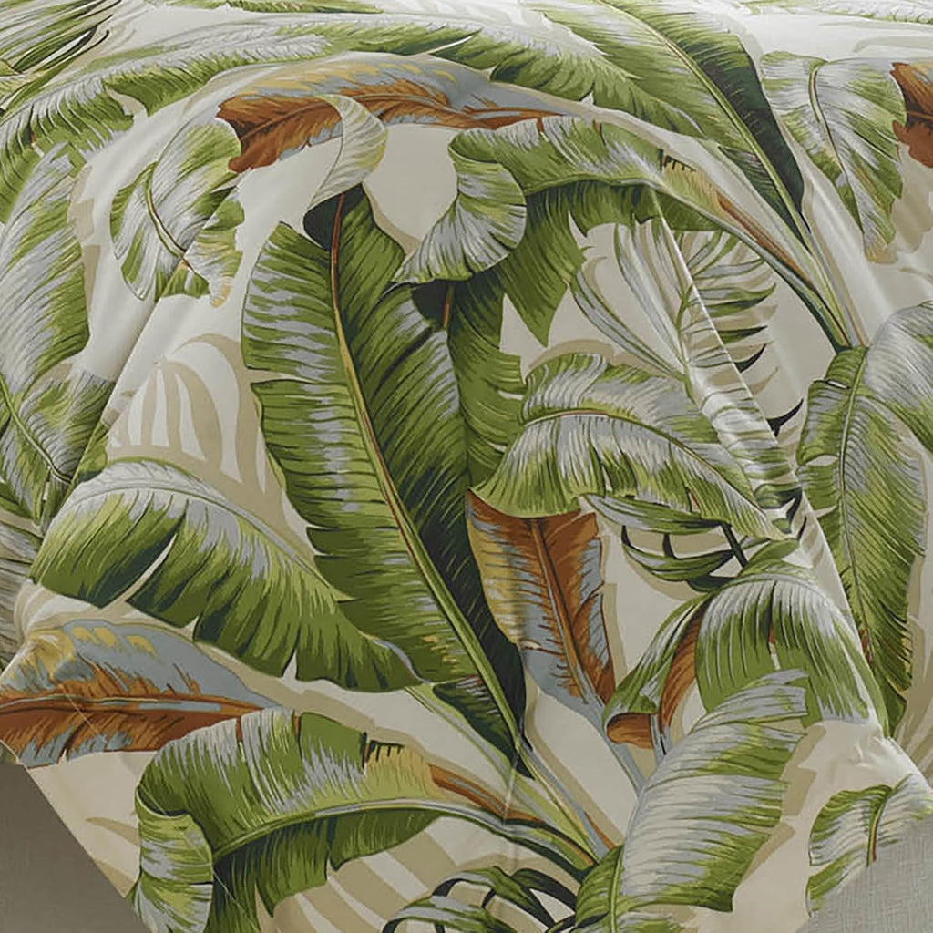 Tommy Bahama - King Duvet Cover Set, Super Soft Cotton Sateen Bedding with a Crisp & Lightweight Feel, 3 Piece Bed Set with Matching Pillowcases (Palmiers Green)