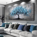 FUHAIHUA Canvas Wall Art For Living Room Large Wall Decor For Office Bedroom Decortions Black And White Pictures Blue Trees Wall Paintings Framed Mural Aesthetic Home Decor Posters Artwork 30x60 In