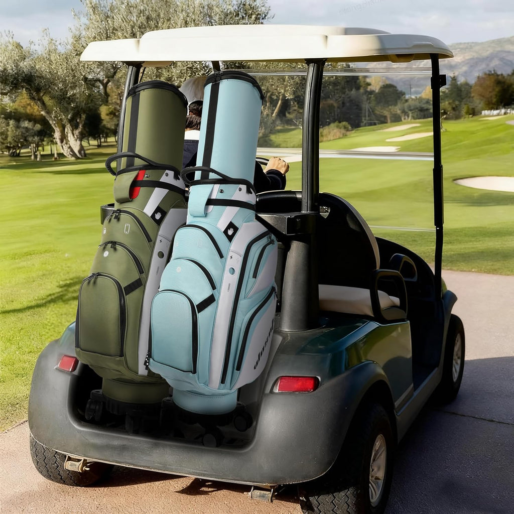 Golf Club Travel Bag with Wheels, Golf Cart and Travel Bag Retractable Cover,Golf Carry Bag for Men and Women, Multiple Storage Pockets, Shoe Compartment, Golf Cart Bag, 4 Colors to Choose from