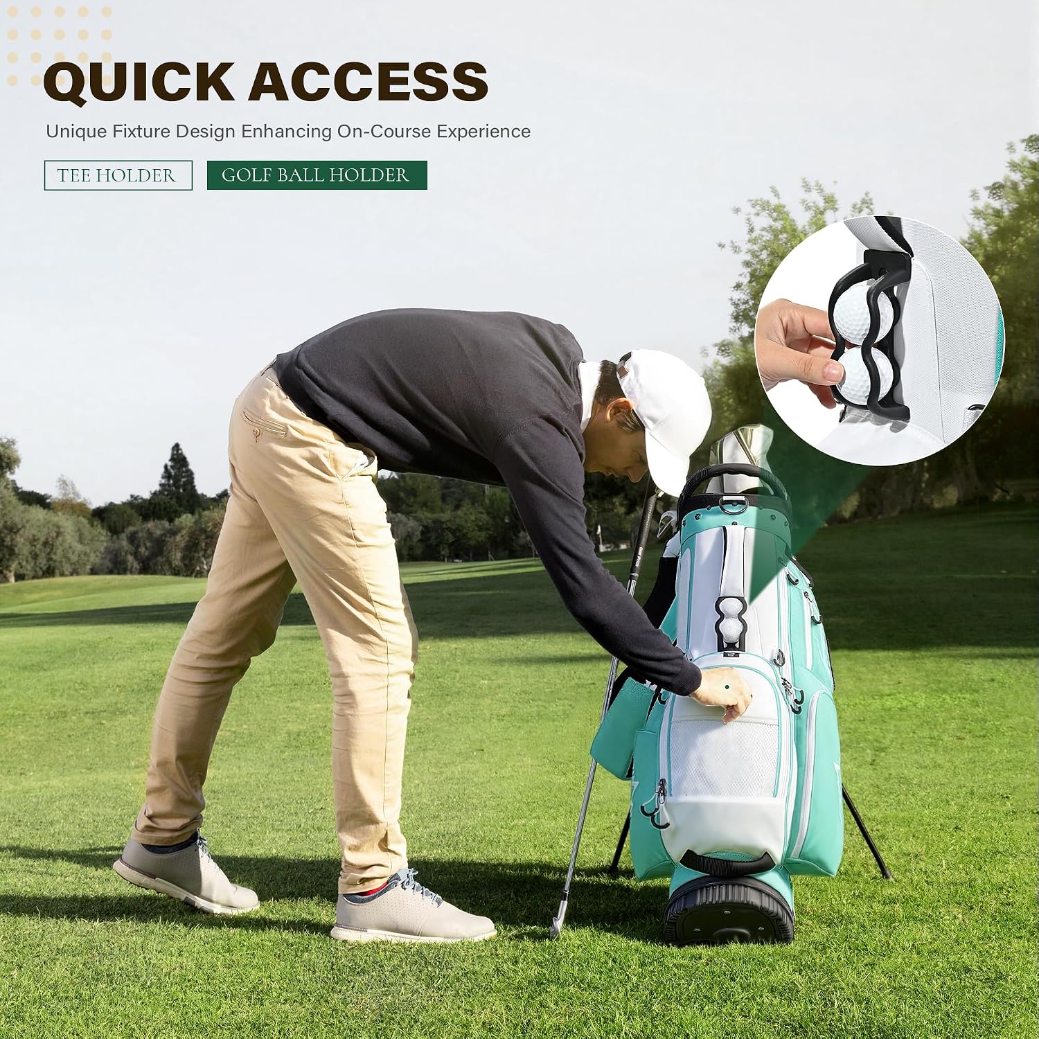 uniHimal Golf Stand Bag with 7 Way Top Dividers, Lightweight Golf Bags for Men Women with Multiple Pockets, Dual Straps