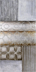 Empire Art Direct 'Stacked 1' Original Textured Metallic Oil Painting by Martin Edwards, 60' x 30'