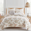 Levtex Home - Selesta Blush Quilt Set - King Quilt and Two King Shams - Floral - Blush Taupe Grey - Quilt (106x92in.) and Shams (20x36in.) - Reversible - Cotton