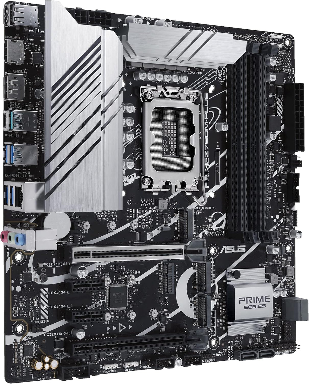ASUS Prime Z790M-Plus LGA 1700(Intel 14th,12th&13th Gen) microATX motherboard (PCIe 5.0,3xM.2 slots,10+1 DrMOS,DDR5,1 Gb LAN, DP,USB 3.2 Gen2 Type-C,front USB3.2 Gen 1 TypeC, Thunderbolt(USB4)support)