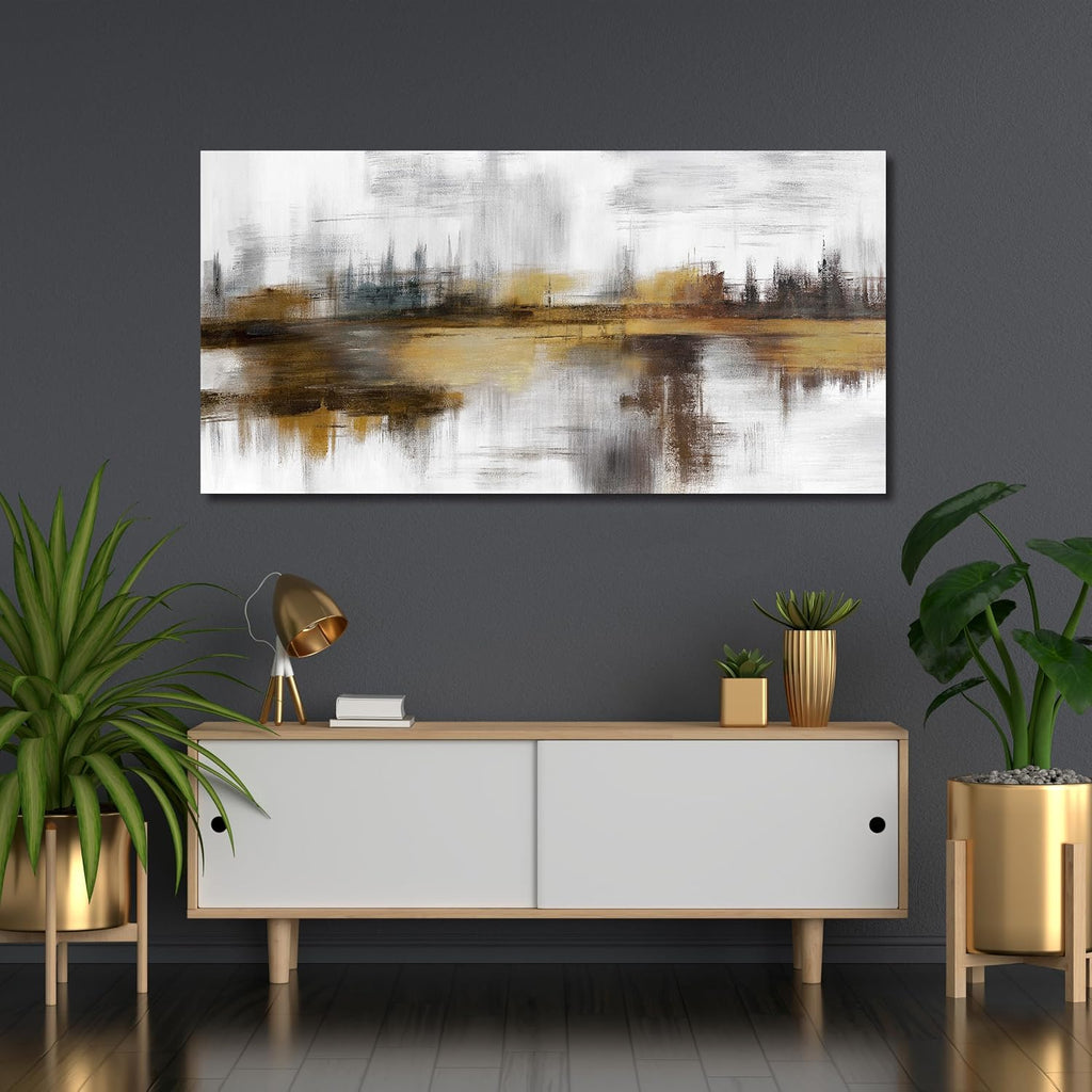 Belmrxne Large Abstract Wall Decor Brown and Grey Wall Art for Living Room Aesthetic Canvas Painting Modern Wall Prints Minimalist Home Decor Artwork 29x58 Inches
