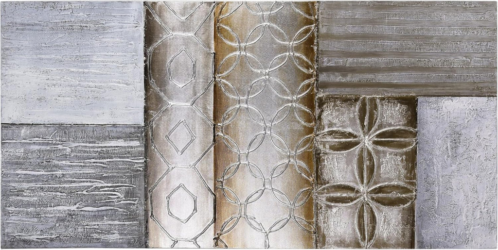 Empire Art Direct 'Stacked 1' Original Textured Metallic Oil Painting by Martin Edwards, 60' x 30'