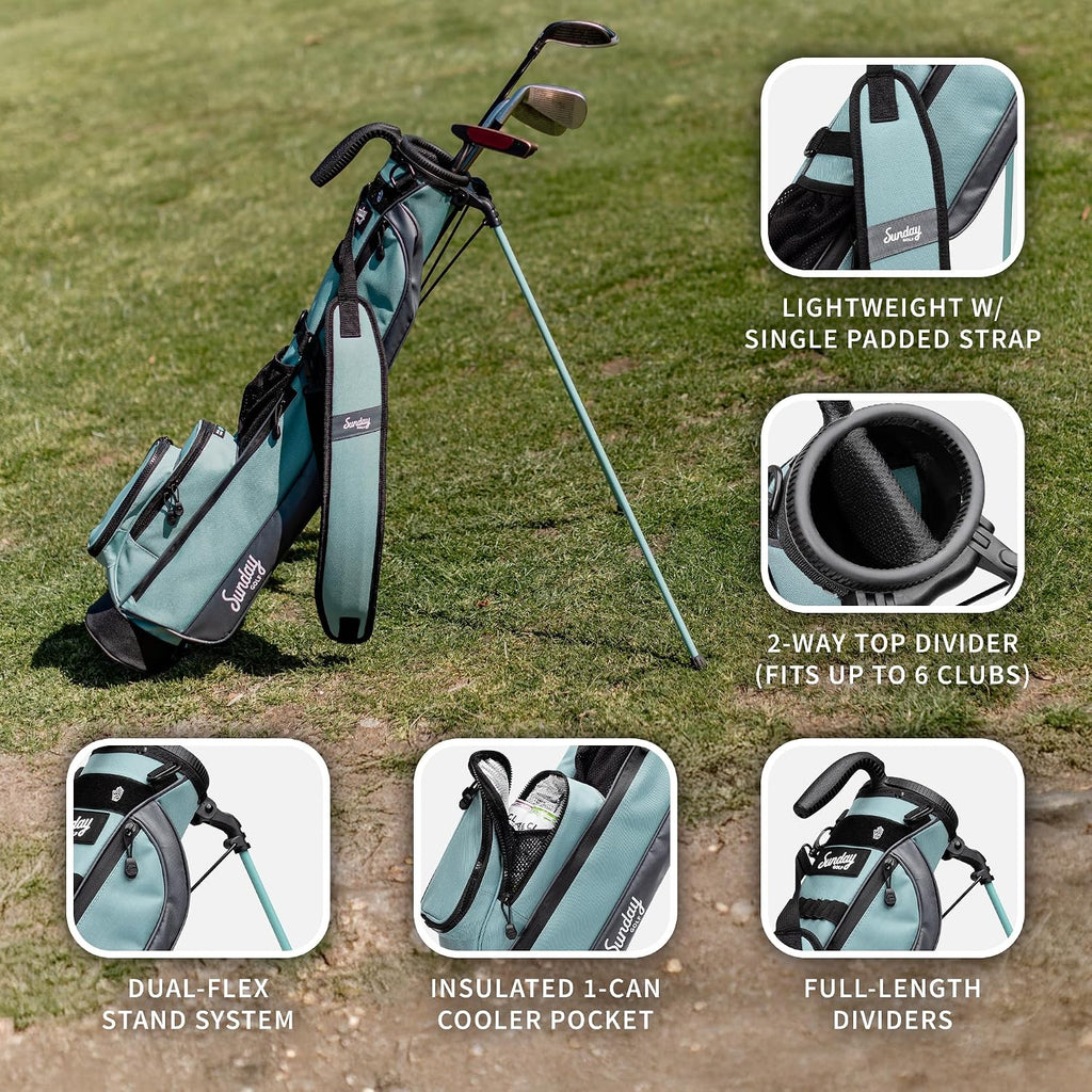 The Original Sunday Golf Loma Bag – Lightweight Golf Bag with Strap & Stand, Easy to Carry Pitch n Putt Stand Bag for Driving Range, Par 3 & Executive Courses, 31 Inches