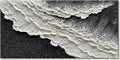 NANKAI 24x48 Inch Hand Painted 3D Ocean Wave Landscape Oil Painting Black and White Abstract Canvas Art Mural Family Wall Decoration Art