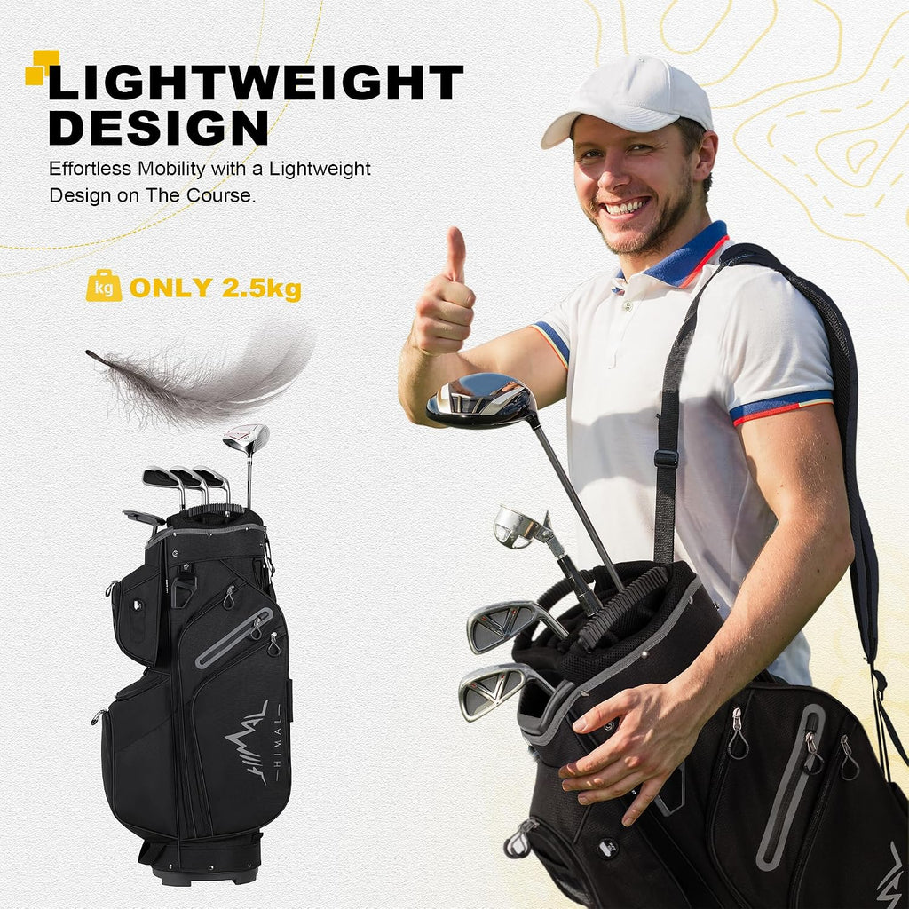uniHimal Golf Cart Bag, 15 Way Organizer Divider Top with Handles and Rain Cover