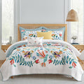 Levtex Home - Danika Quilt Set - Full/Queen Quilt and Two Standard Shams - Floral - Multicolored - Quilt (88x92in.) and Shams (20x26in.) - Reversible - Cotton