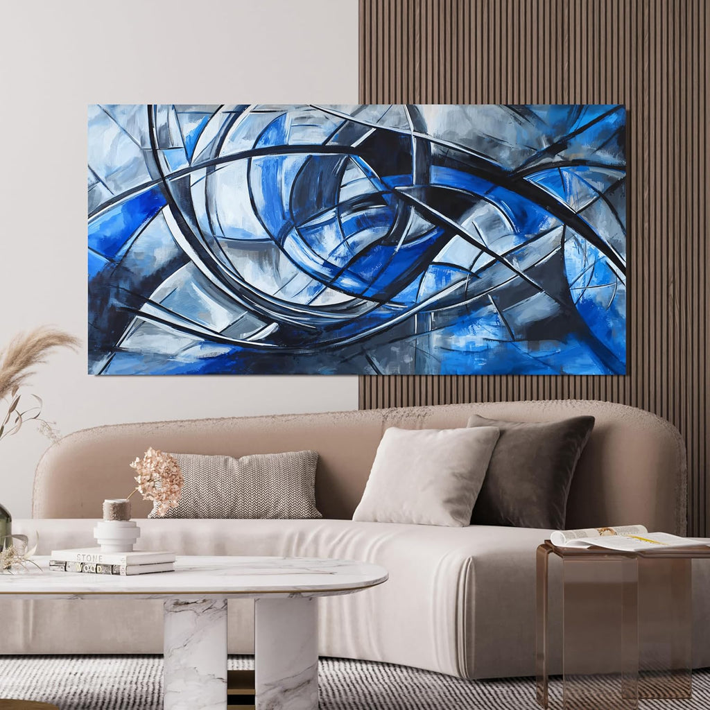 Abstract Wall Art Decor Oversized Wall Art Pictures for Living Room Abstract Canvas Art Wall Decor Modern Large Blue Wall Art Prints Black and White Wall Art Decor Bedroom Office Decor 29' X 58'