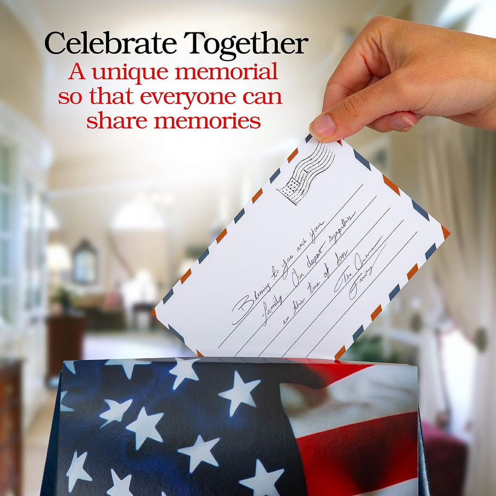 American Made Memory Cards for Military Funerals- Patriotic Note Card Set for Sharing Memories at Celebration of Life & Memorial Services (100 pack)