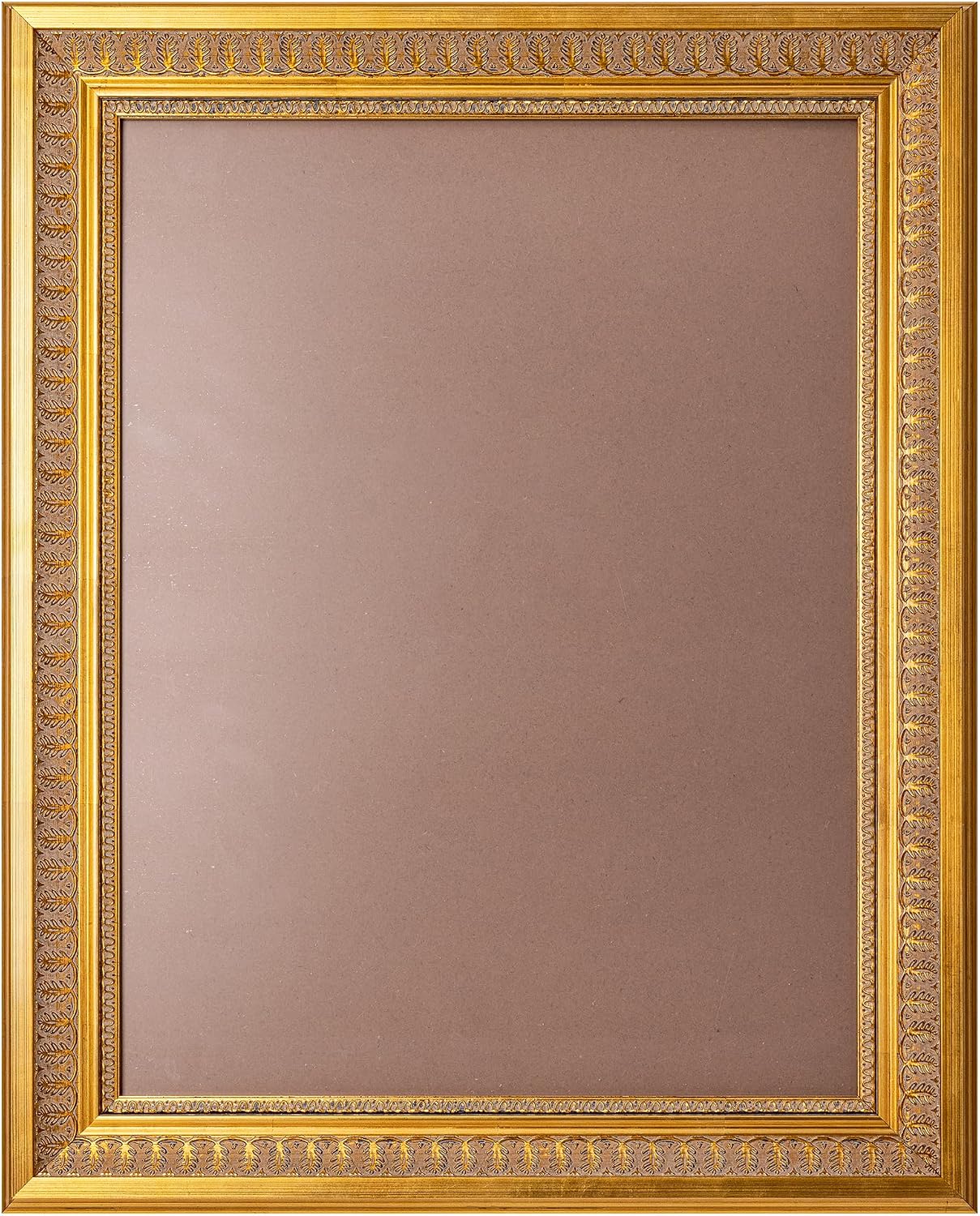 ArtXO 18x24 Vintage Picture Frames Gold for Poster and Photo, Ornate Wood Frame without Mat, Plexiglass Cover for Wall Mounting Display