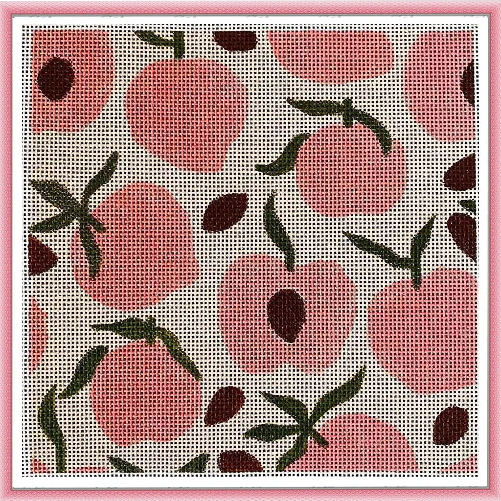 Sacramento Stitchery Needlepiont Hand-Painted Canvas for Beginners or Advance, 18CT(Fruit Slice - Peach)