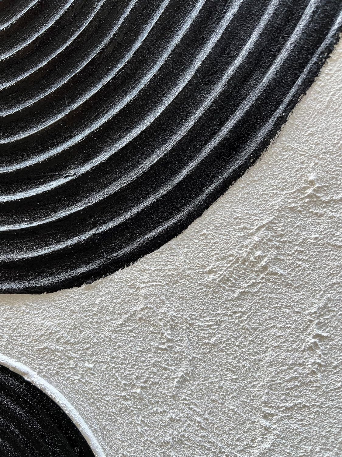 NANKAI Art Hand-Painted Abstract Oil Painting in Black and White Texture Modern Minimalist Art 24x20 Inches x 3,Home Wall Decoration Oil Painting