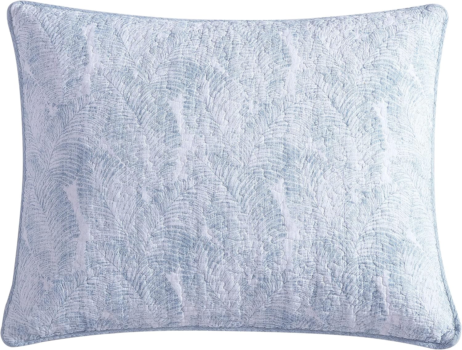 Tommy Bahama - Twin Quilt Set, Reversible Cotton Bedding with Matching Sham, Pre-Washed for Added Softness, Dorm Essentials (Distressed Water Leaves Blue)