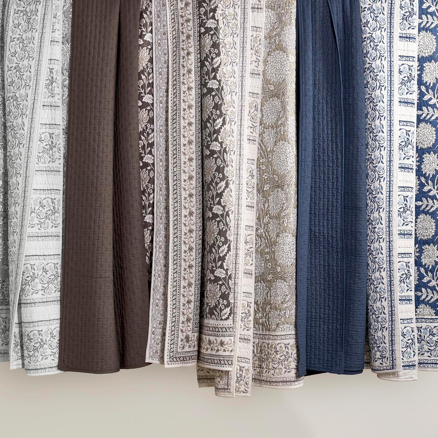 Levtex Home Cross Stitch Reversible Full/Queen Quilt Set (88x92in) with 2 Pillow Shams (26x20in) - Stitch Texture - Cocoa - Cotton Full/Queen Size Quilt Bedding Set - Lightweight, Soft, Pre-Washed