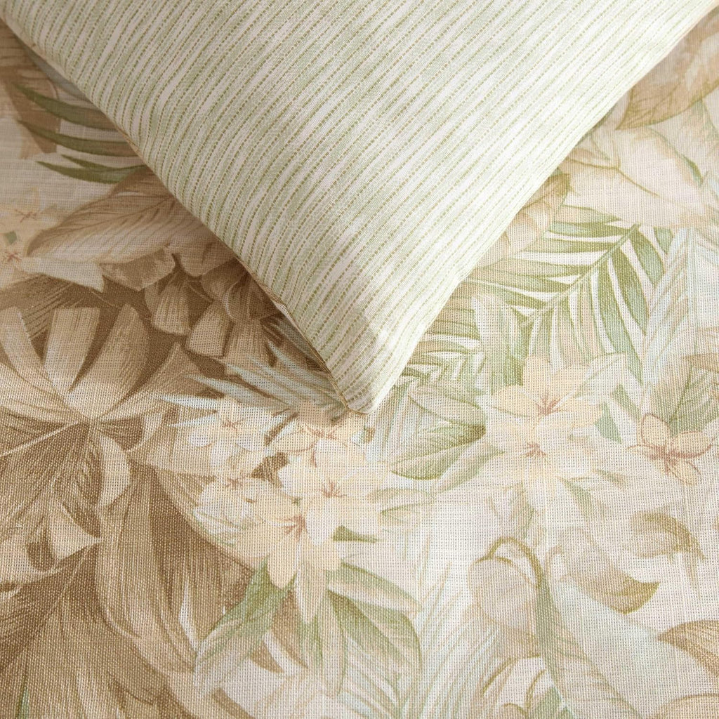 Tommy Bahama - King Comforter Set, Naturally Soft Cotton Weave Bedding w/Matching Pillowcases, Medium Weight, 3 Piece Bed Sets (Palm Paradise Green)