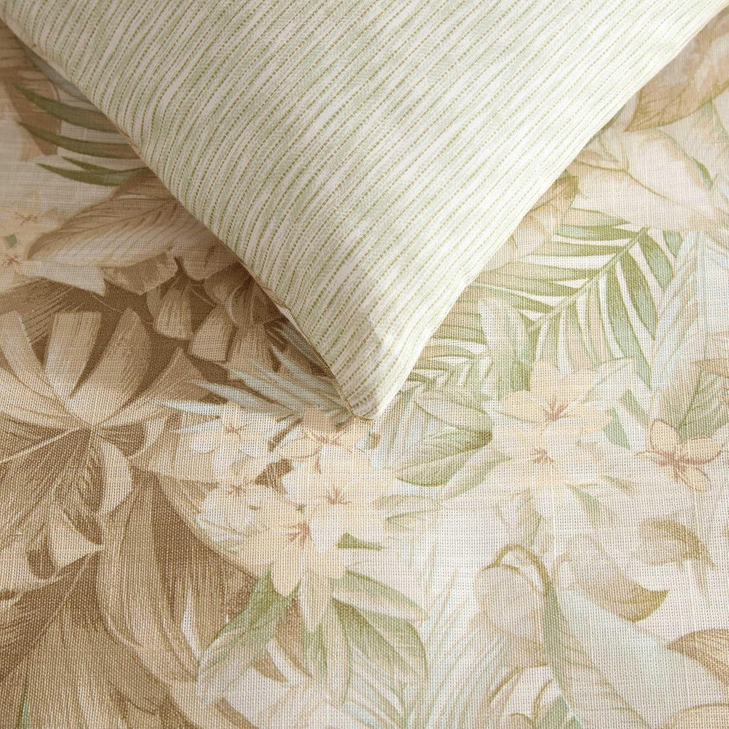 Tommy Bahama - Queen Comforter Set, Naturally Soft Cotton Weave Bedding w/Matching Pillowcases, Medium Weight, 3 Piece Bed Sets (Palm Paradise Green)
