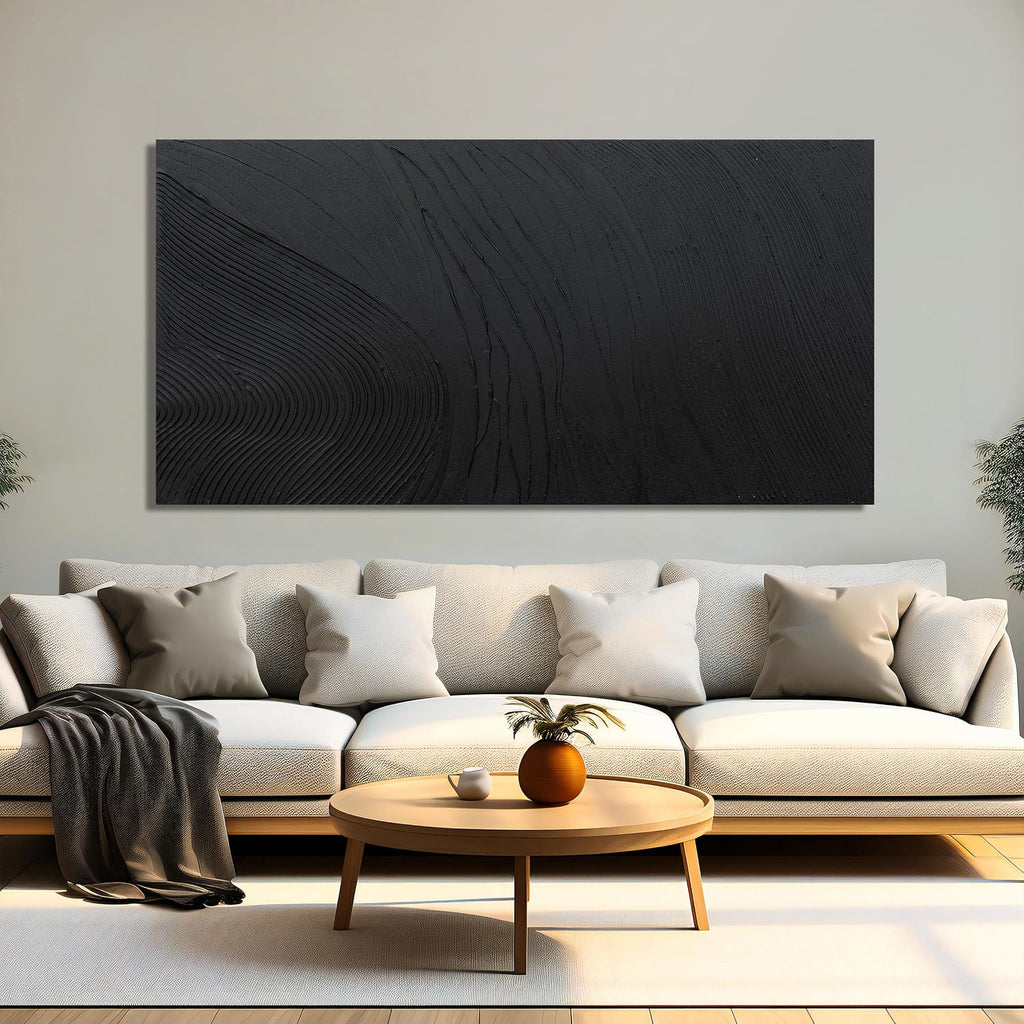 Canvas Wall Art Decor Large Artwork Modern Black Wall Art Black Silence Wall Art Painting Decorations Canvas Art Wall Decor Wall Art Prints for Room Living Room Bedroom Office Decor 29'X58'