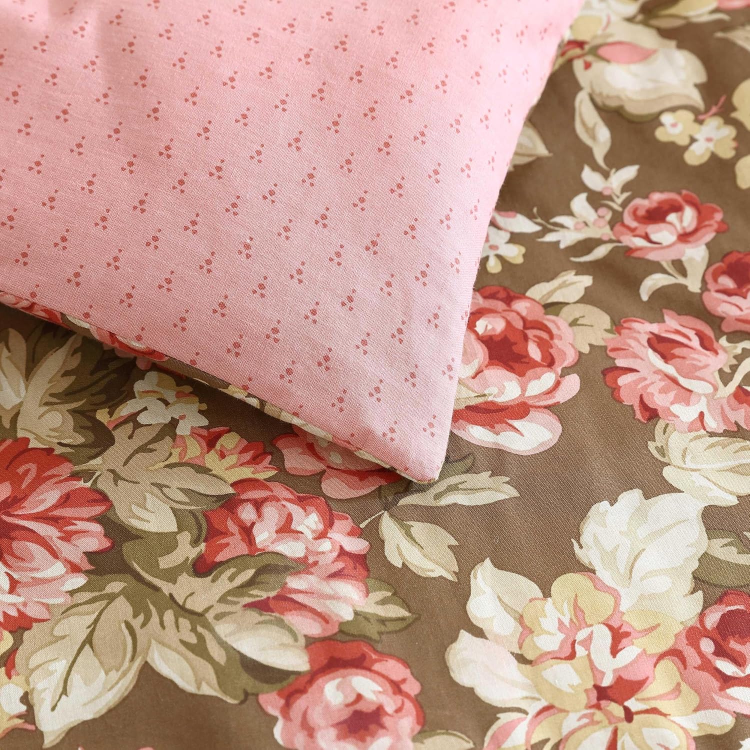 Laura Ashley - Full/Queen Comforter Set, Soft Cotton Bedding with Matching Shams, Floral Home Decor, Oeko-Tex Certified (Bloomsbury Brown, Full/Queen)