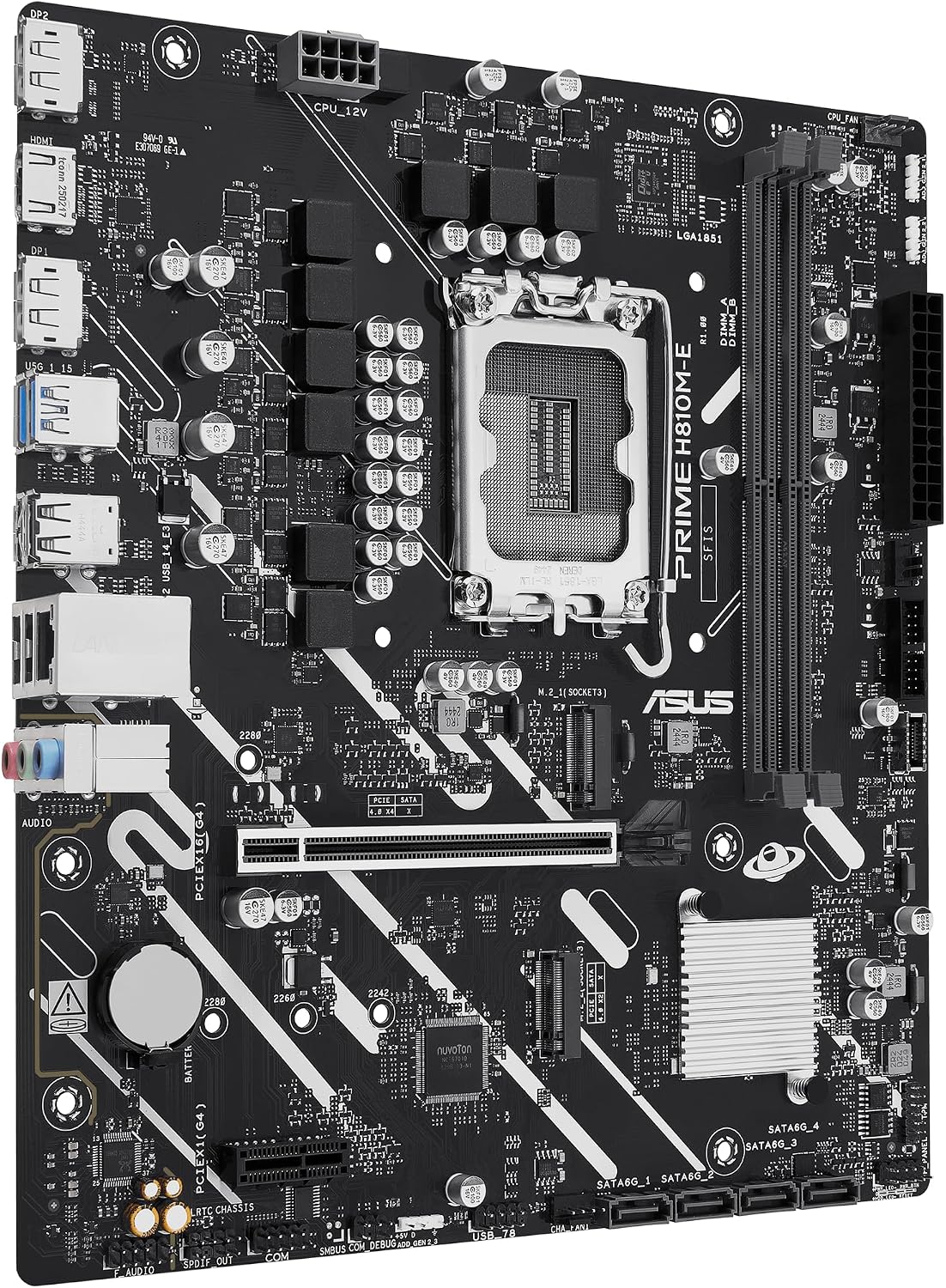 ASUS Prime H810M-E-CSM Intel® H810 mATX Commercial CSM Motherboard, LGA 1851, DDR5, PCIe 4.0, M.2, 1G LAN, HDMI, USB 3.2, AI PC-Ready, ASUS Control Center Express Support for SMB & IT Deployments