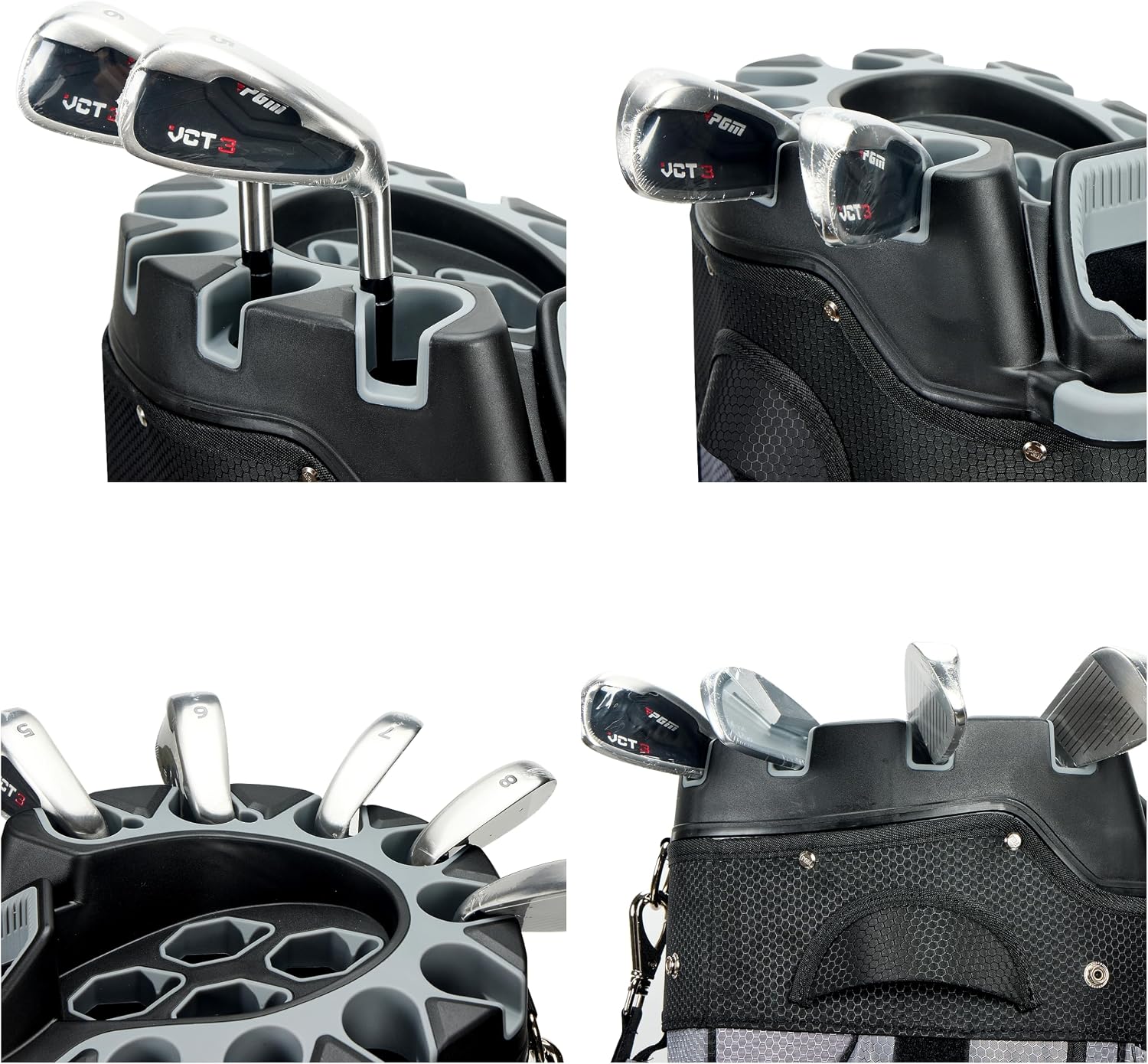 PGM Golf Cart Bag with 14 Way Organizer Divider Top, Premium Cart Bag with Handles and Rain Cover for Men