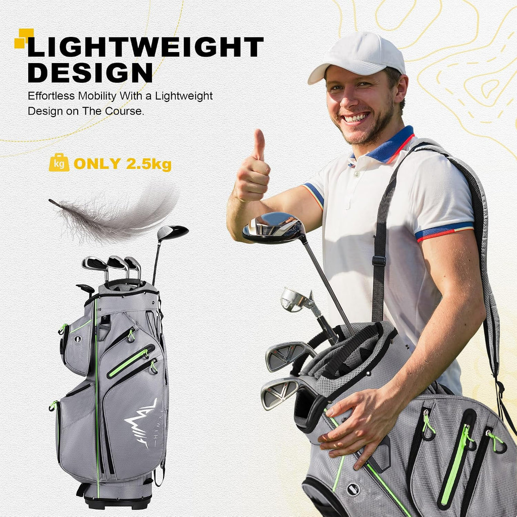 uniHimal Golf Cart Bag, 15 Way Organizer Divider Top with Handles and Rain Cover