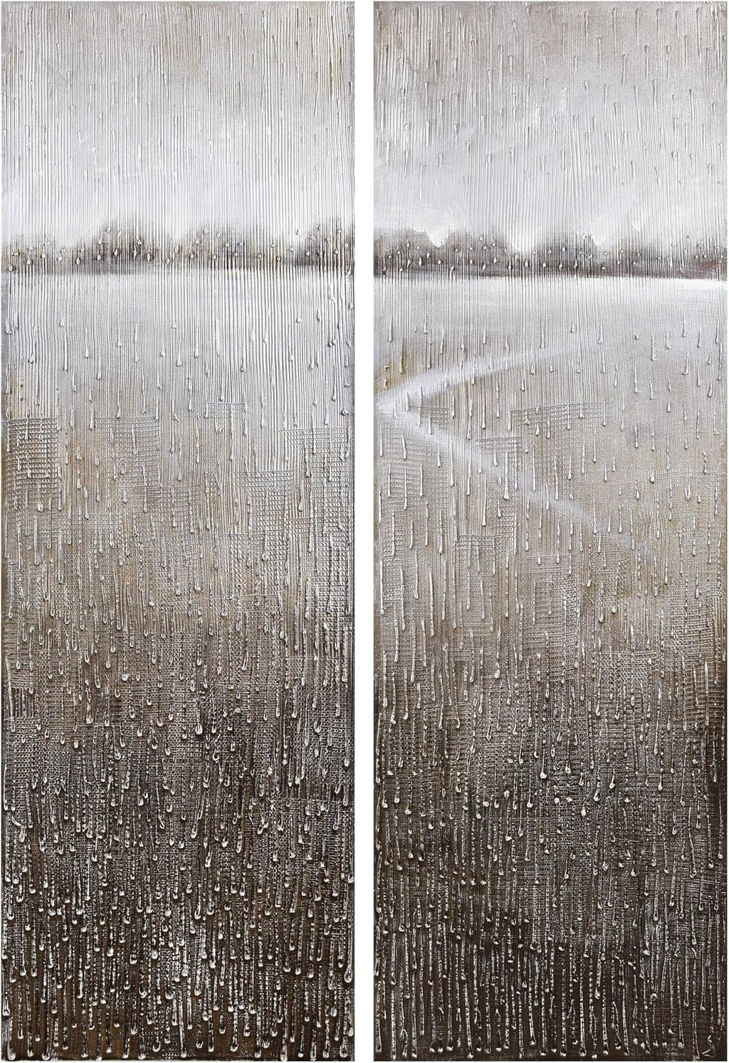 Empire Art Direct Abstract Wall Art Textured Hand Painted Canvas by Martin Edwards, Diptych, 60' x 20' each, Listlessness
