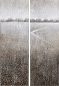Empire Art Direct Abstract Wall Art Textured Hand Painted Canvas by Martin Edwards, Diptych, 60' x 20' each, Listlessness